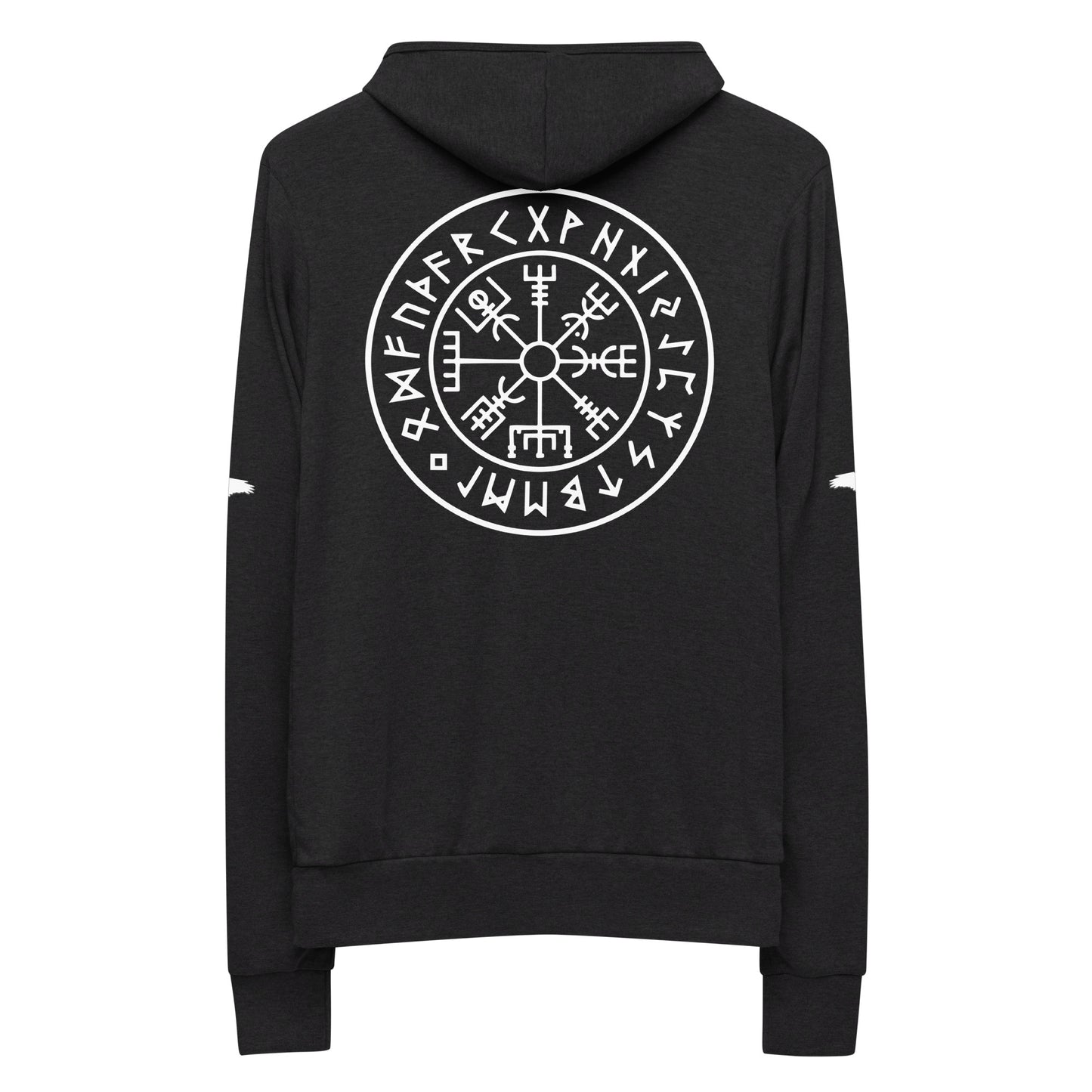 Rune Wheel & Viking Compass Unisex zip hoodie