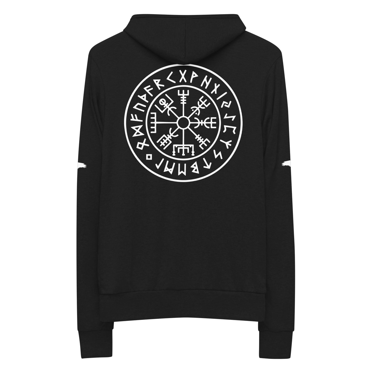 Rune Wheel & Viking Compass Unisex zip hoodie