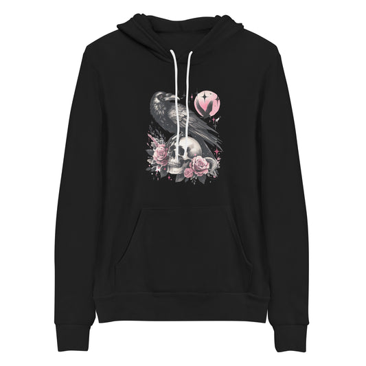 Skull Raven Roses Moon Graphic | Unisex hoodie