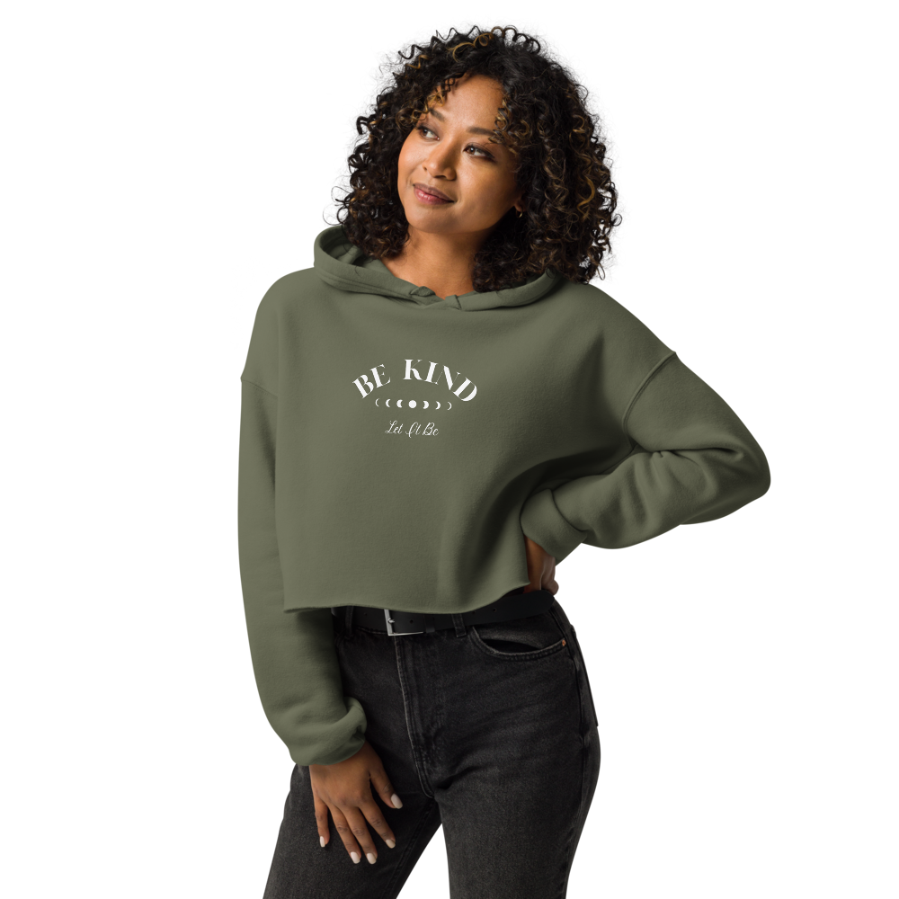 Be Kind Let It Be Graphic Crop Hoodie