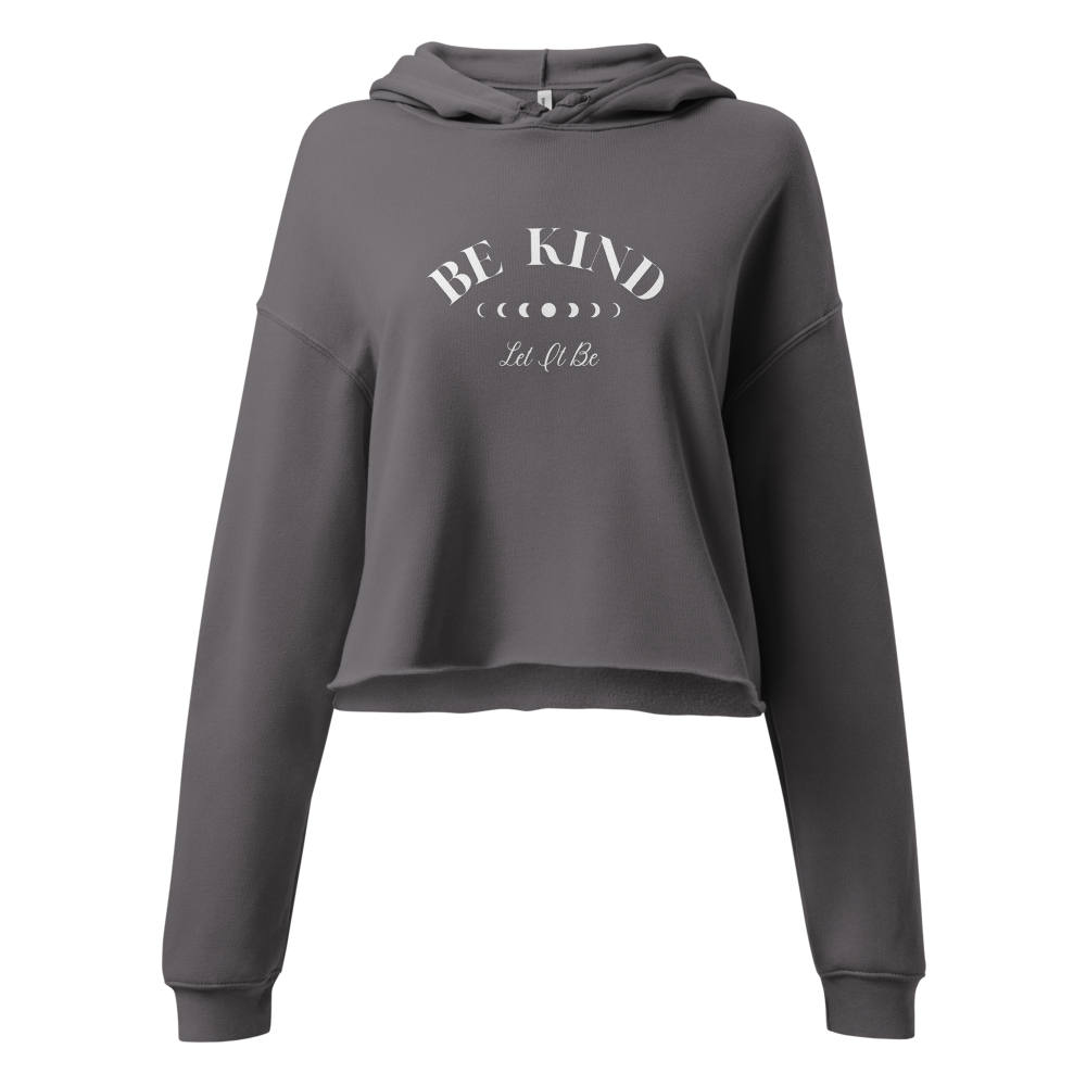 Be Kind Let It Be Graphic Crop Hoodie