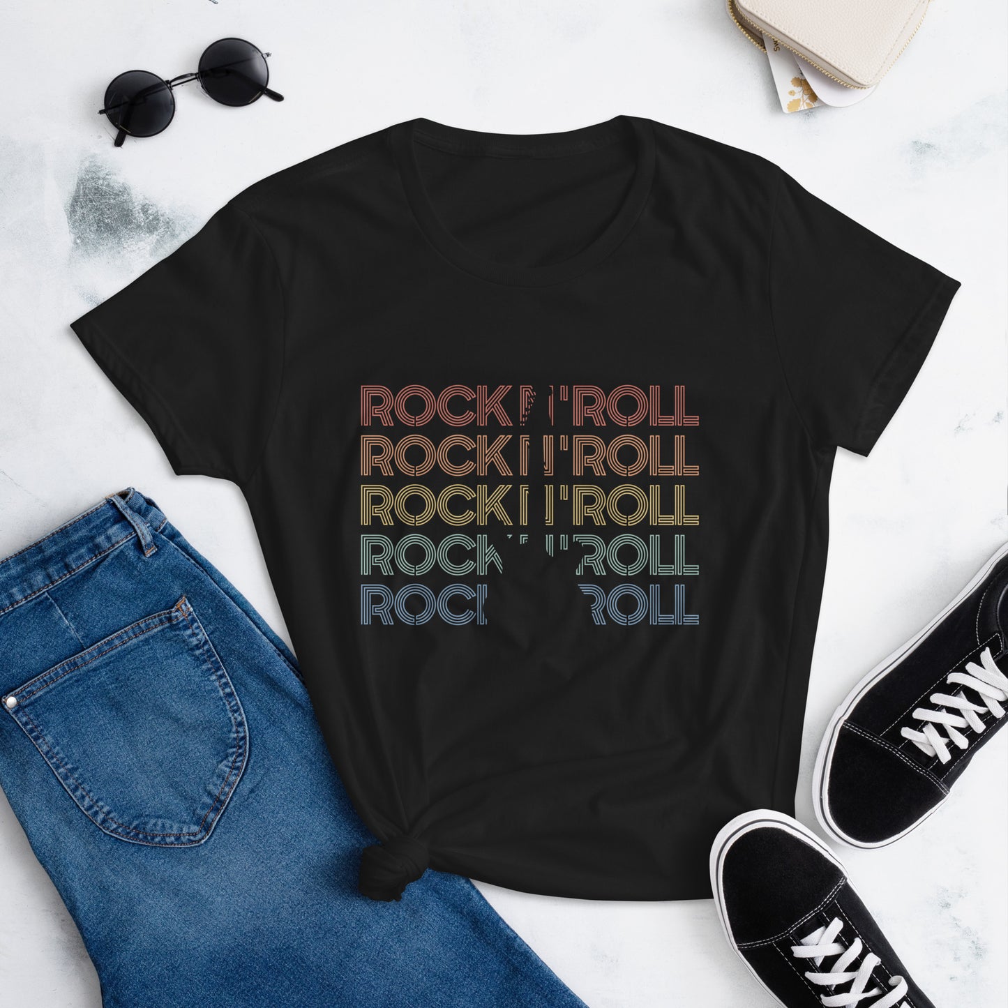 Rock N Roll Guitar Women’s Short Sleeve T-Shirt | Perfect for Music Lovers! | Soft Tee