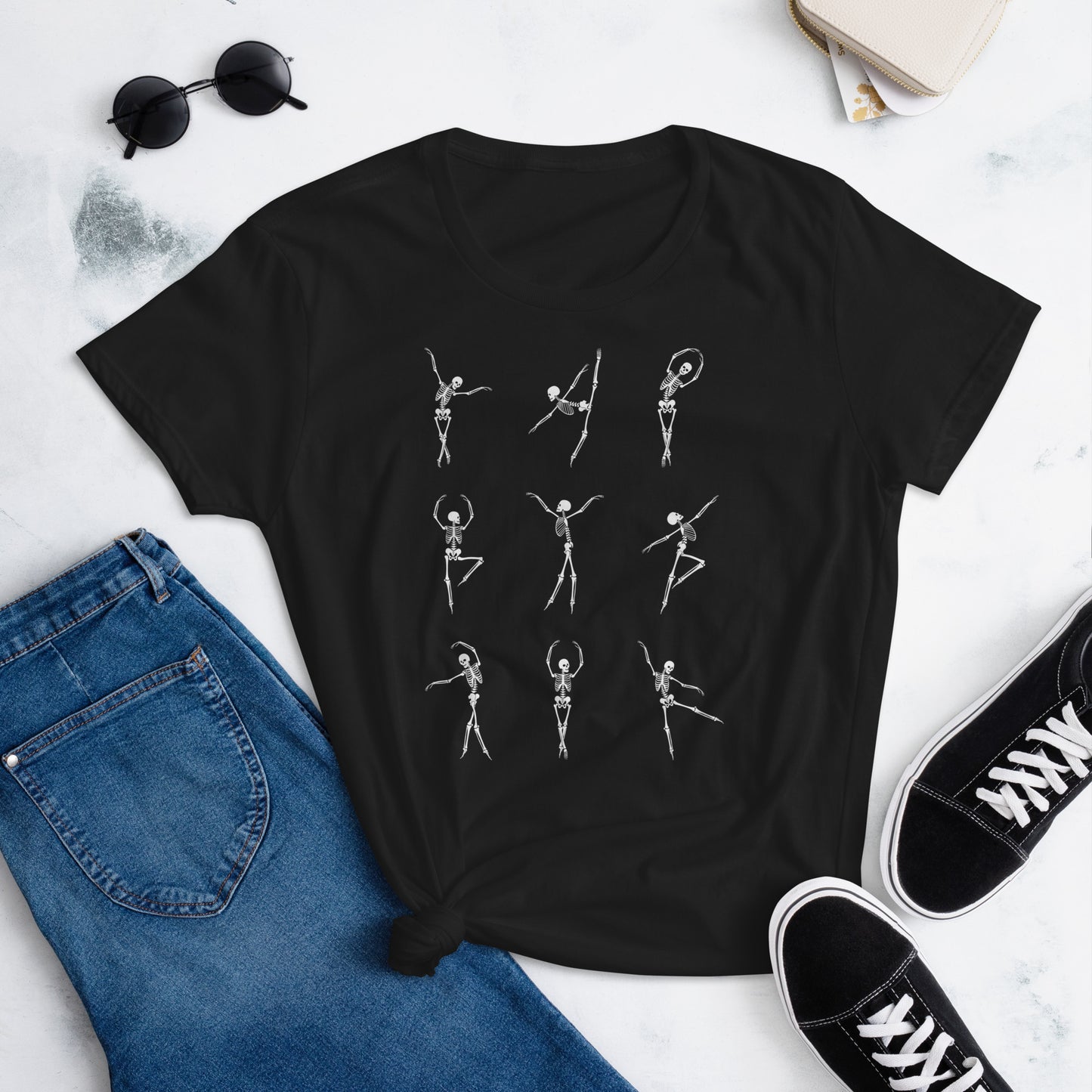 Skeleton Ballerinas Graphic Tee | Women's short sleeve t-shirt | Soft Tee