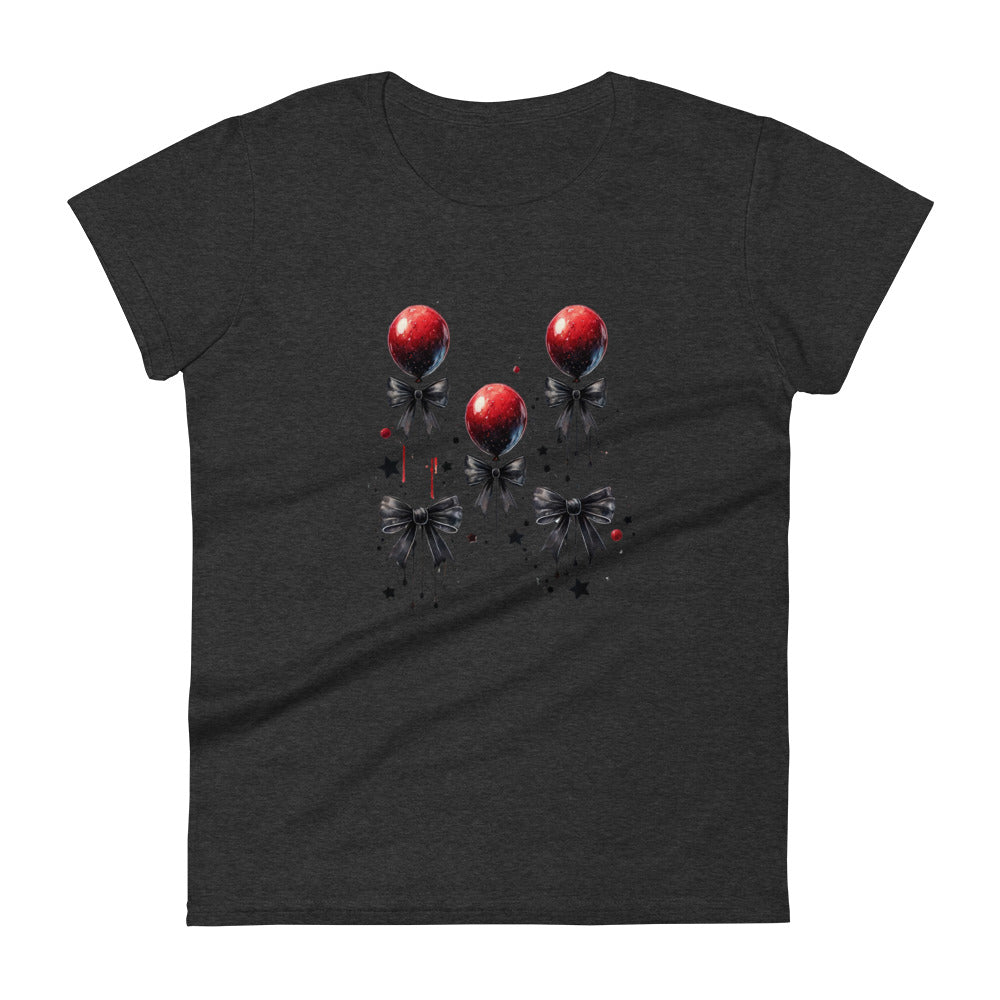 Halloween Red Balloons & Bows | Women's short sleeve t-shirt | Soft Tee