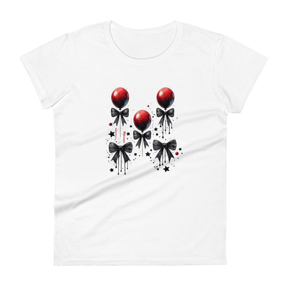 Halloween Red Balloons & Bows | Women's short sleeve t-shirt | Soft Tee