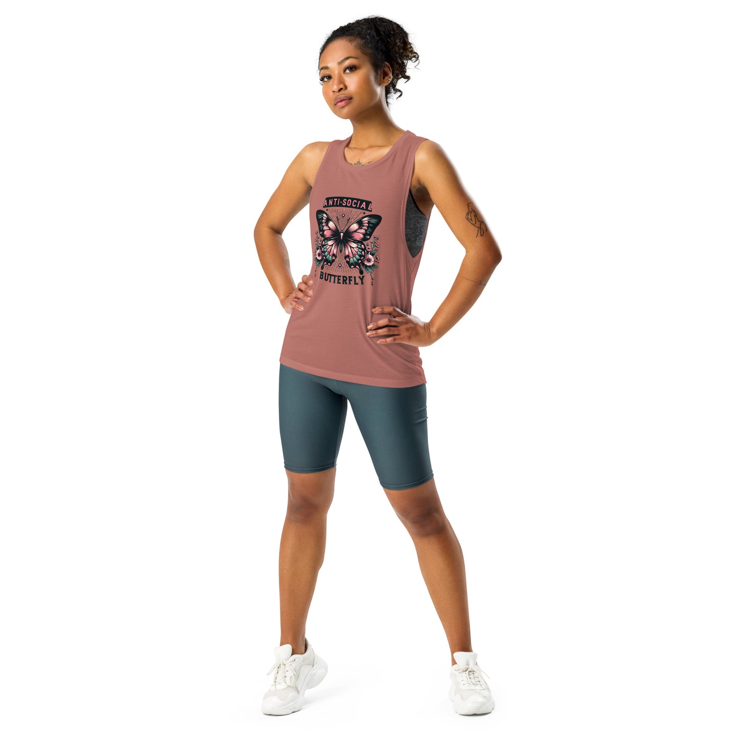 Anti Social Butterfly Graphic | Ladies’ Muscle Tank